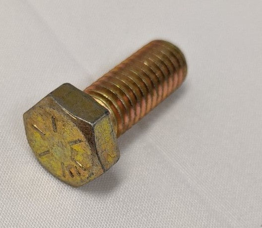 3/8"-16 x 1" Grade 8 Hex Bolts - Yellow Zinc Plated, Fully Threaded, Lot of 100