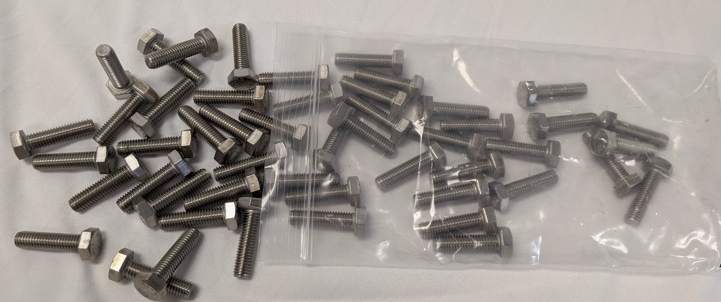 M8-1.25 x 30mm Stainless Steel Hex Bolts - A2-70, Fully Threaded, Lot of 50