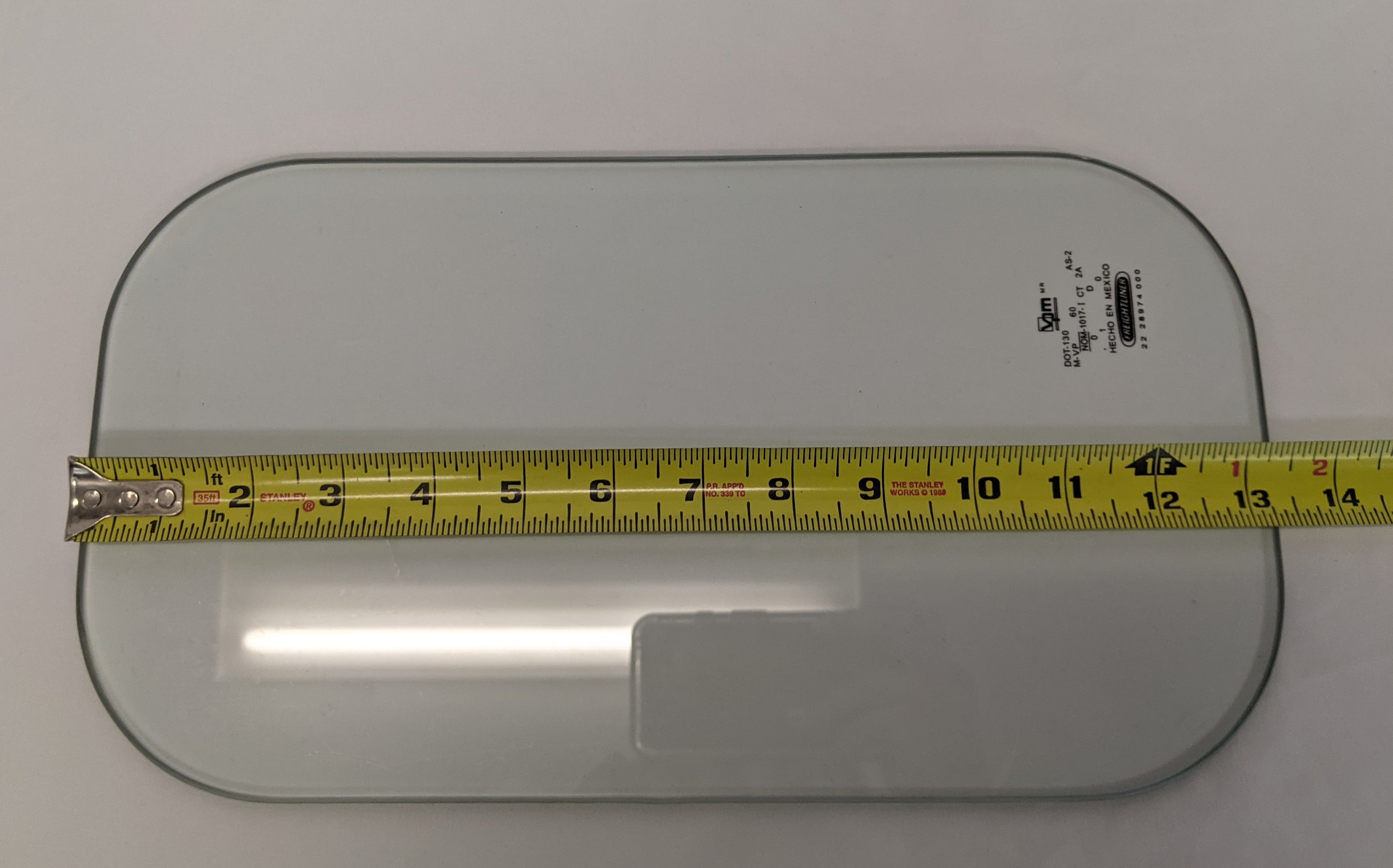 Used Freightliner FLD Lower Door Window Visibility Glass - P/N 22-28974-000 (10114315813180)
