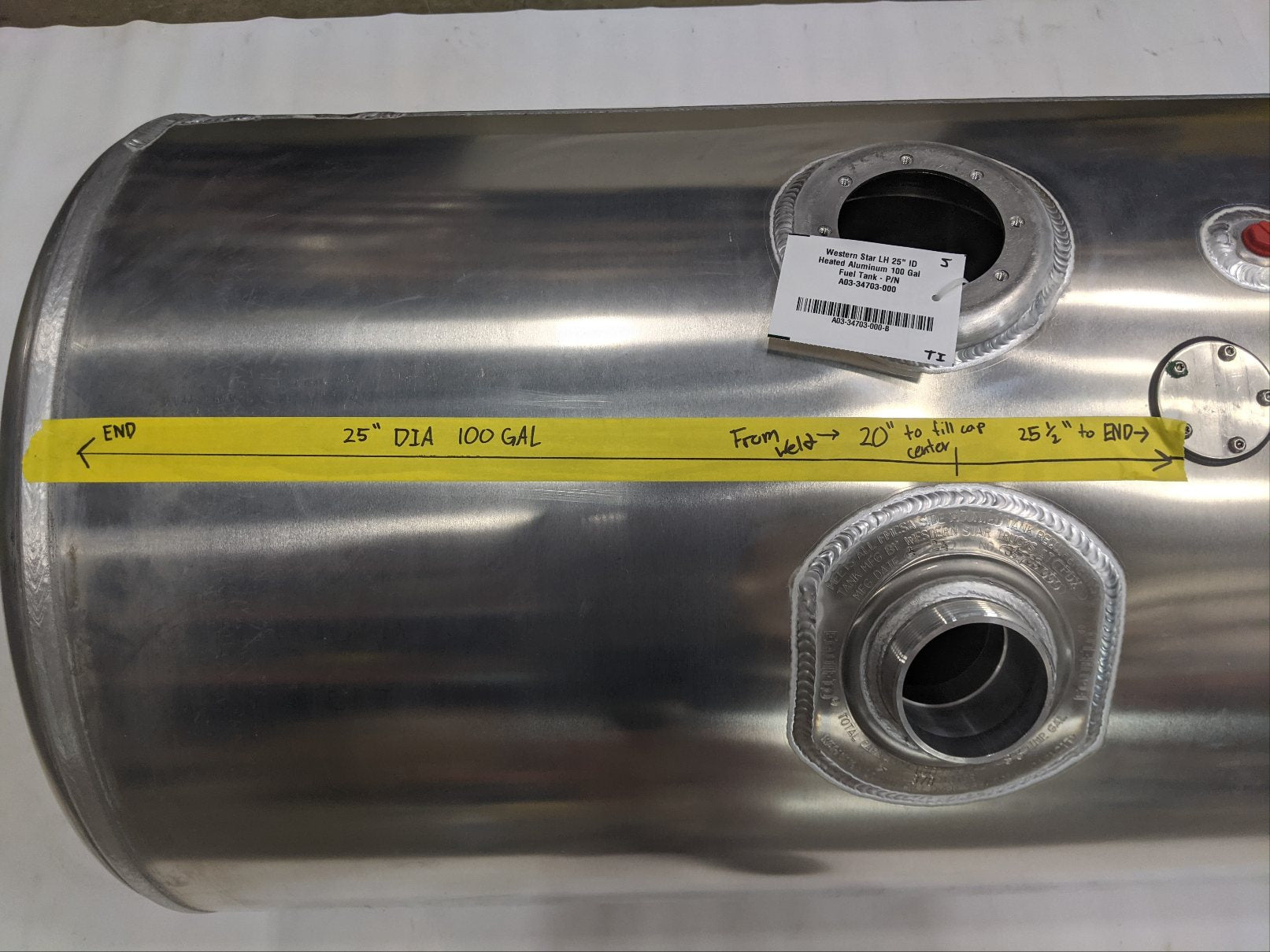 Western Star LH 100 Gal Heated Aluminum Fuel Tank A03-34703-000