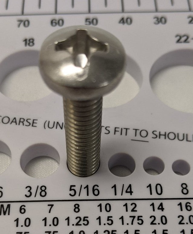 5/16"-18 x 1 1/2" Stainless Steel Pan Head Bolts - 18-8, Phillips Drive, Lot of 50