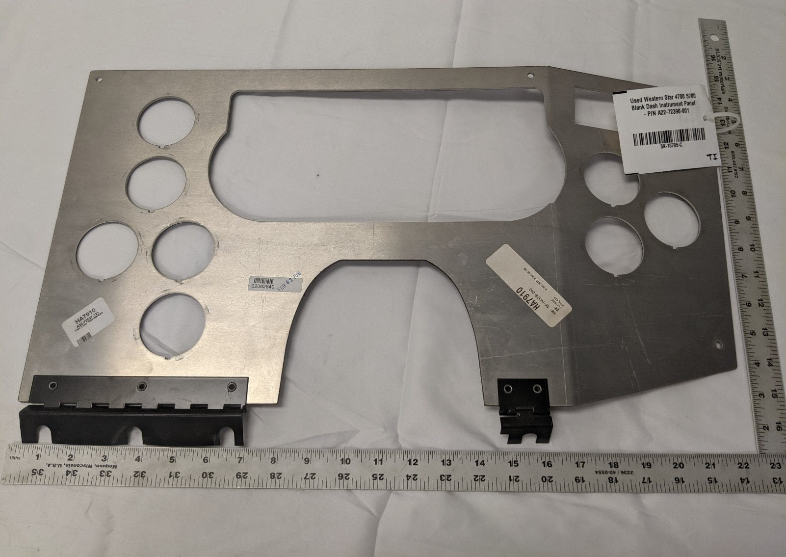 Used Western Star 4700 5700 Blank Dash Instrument Panel - P/N A22-72390-001