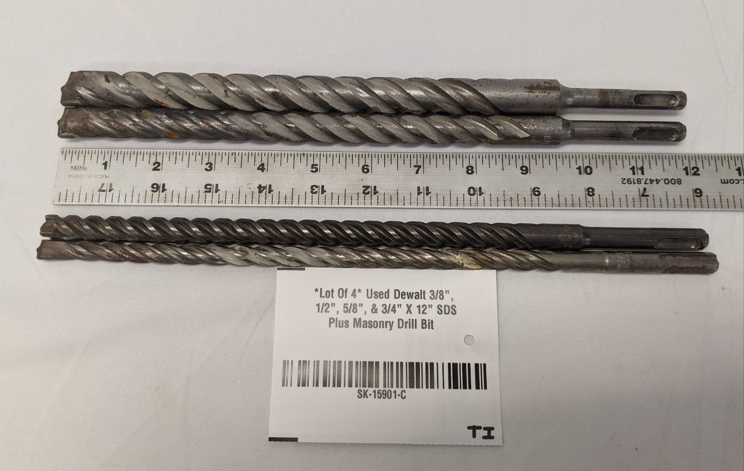 Dewalt SDS Plus Masonry Drill Bits | Lot of 4 | 3/8" 1/2" 5/8" 3/4" x 12