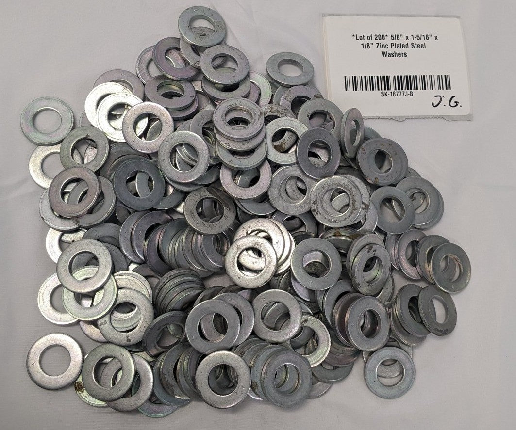 *Lot of 200* 5/8" x 1-5/16" x 1/8" Zinc Plated Steel Washers