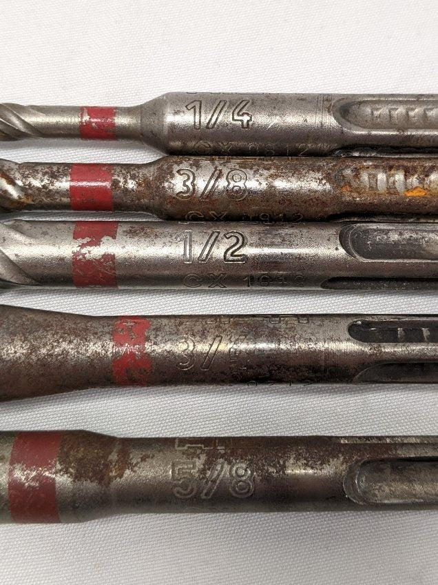 Hilti TE-CX SDS+ Masonry Drill Bit - Lot 5pc 1/4-3/4x12"