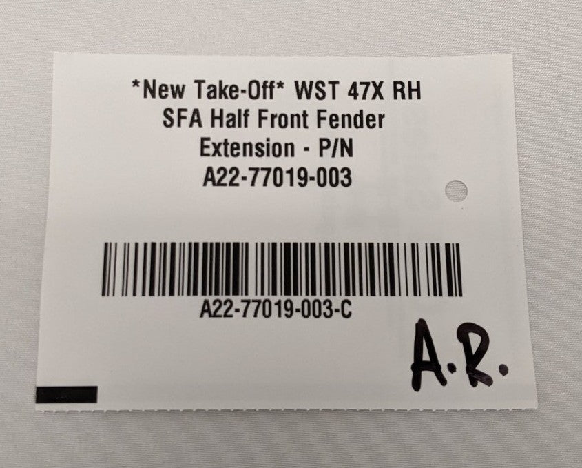 Western Star 47X SFA RH Fender Extension | A22-77019-003