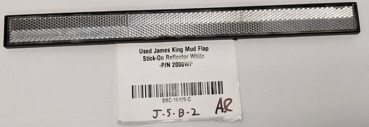 Used James King Mud Flap Stick-On Reflector White -P/N 2000WP