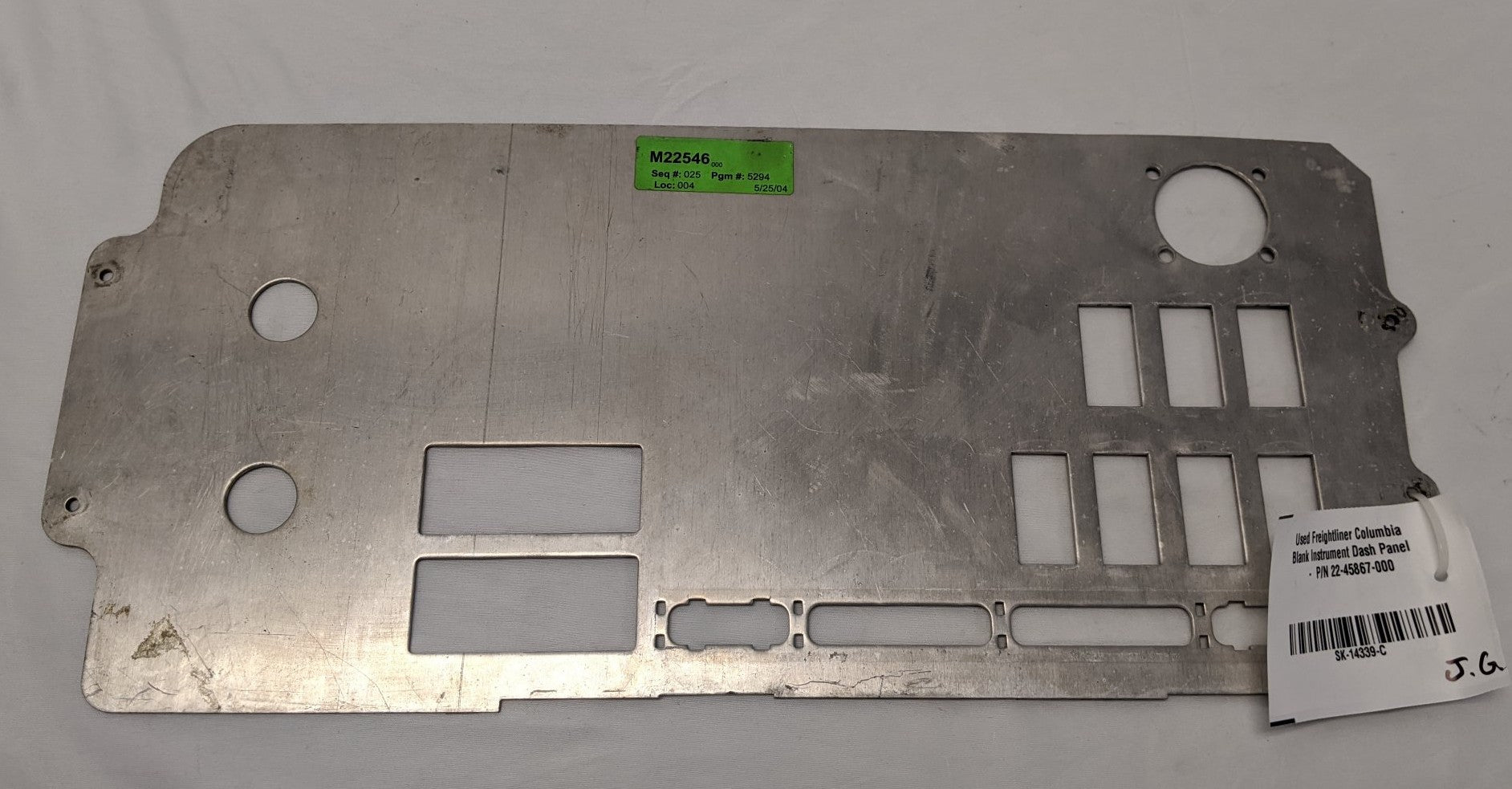 Used Freightliner Columbia Blank Instrument Dash Panel -  P/N 22-45867-000