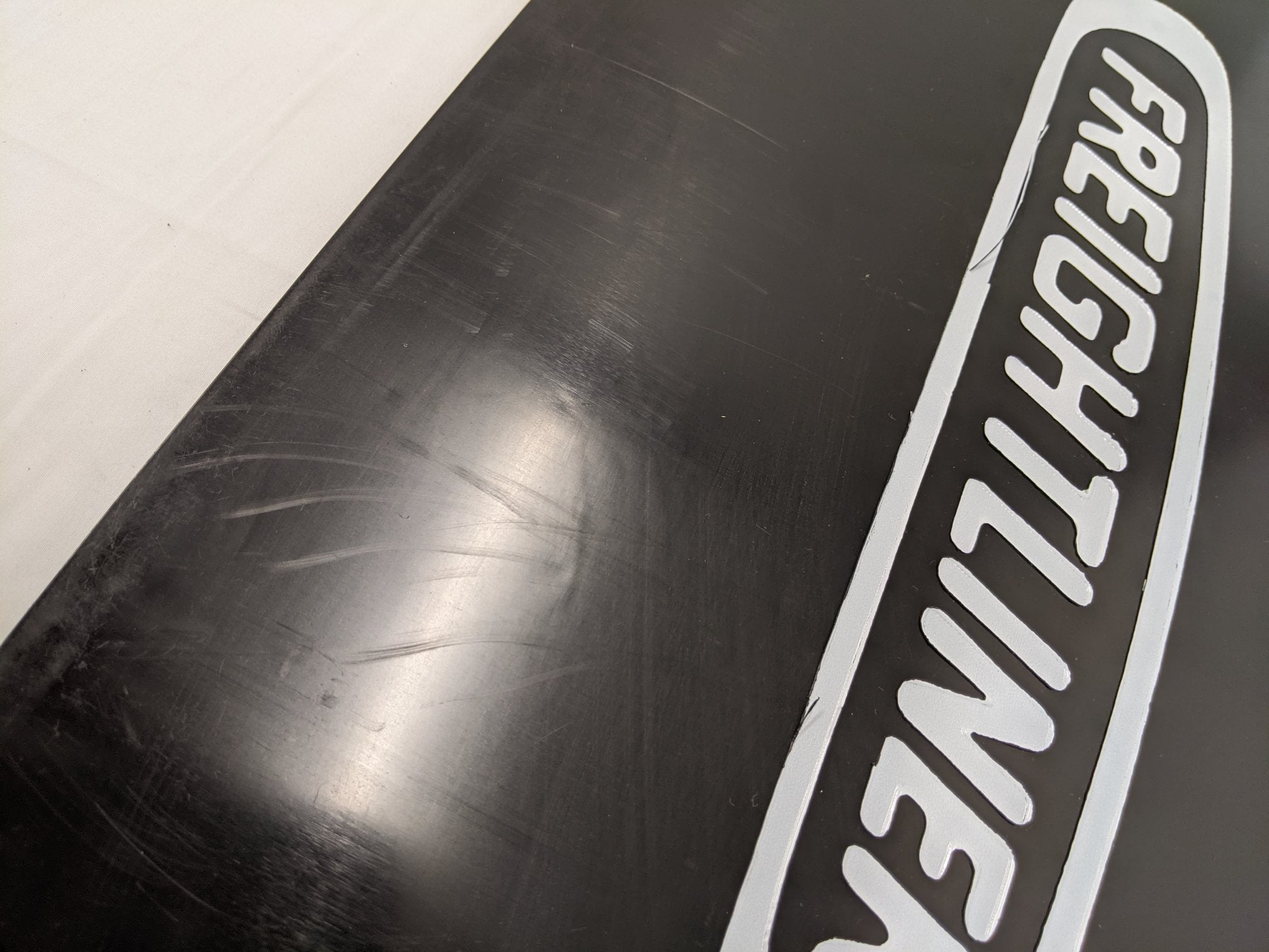 Freightliner RH Rear Black Plastic Mud Flap w/ Logo - P/N 22-69608-262