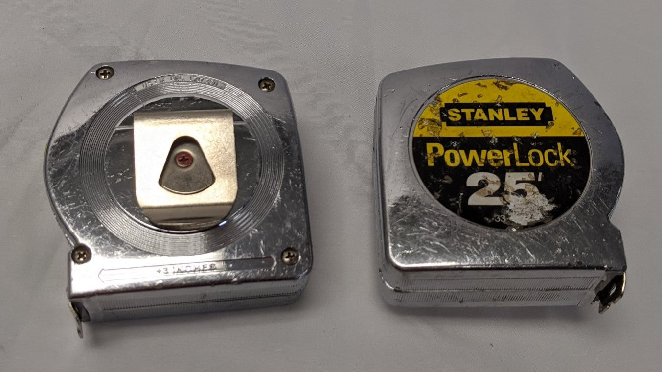 Stanley PowerLock Tape Measure 35 FT Lot of 2 - 1" Blade Belt Clip 33-425