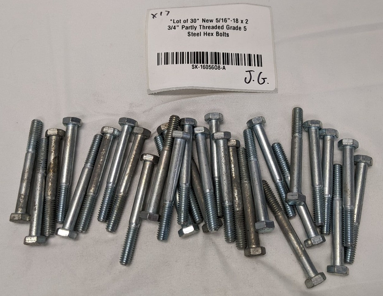 *Lot of 30* New 5/16"-18 x 2 3/4" Partly Threaded Grade 5 Steel Hex Bolts