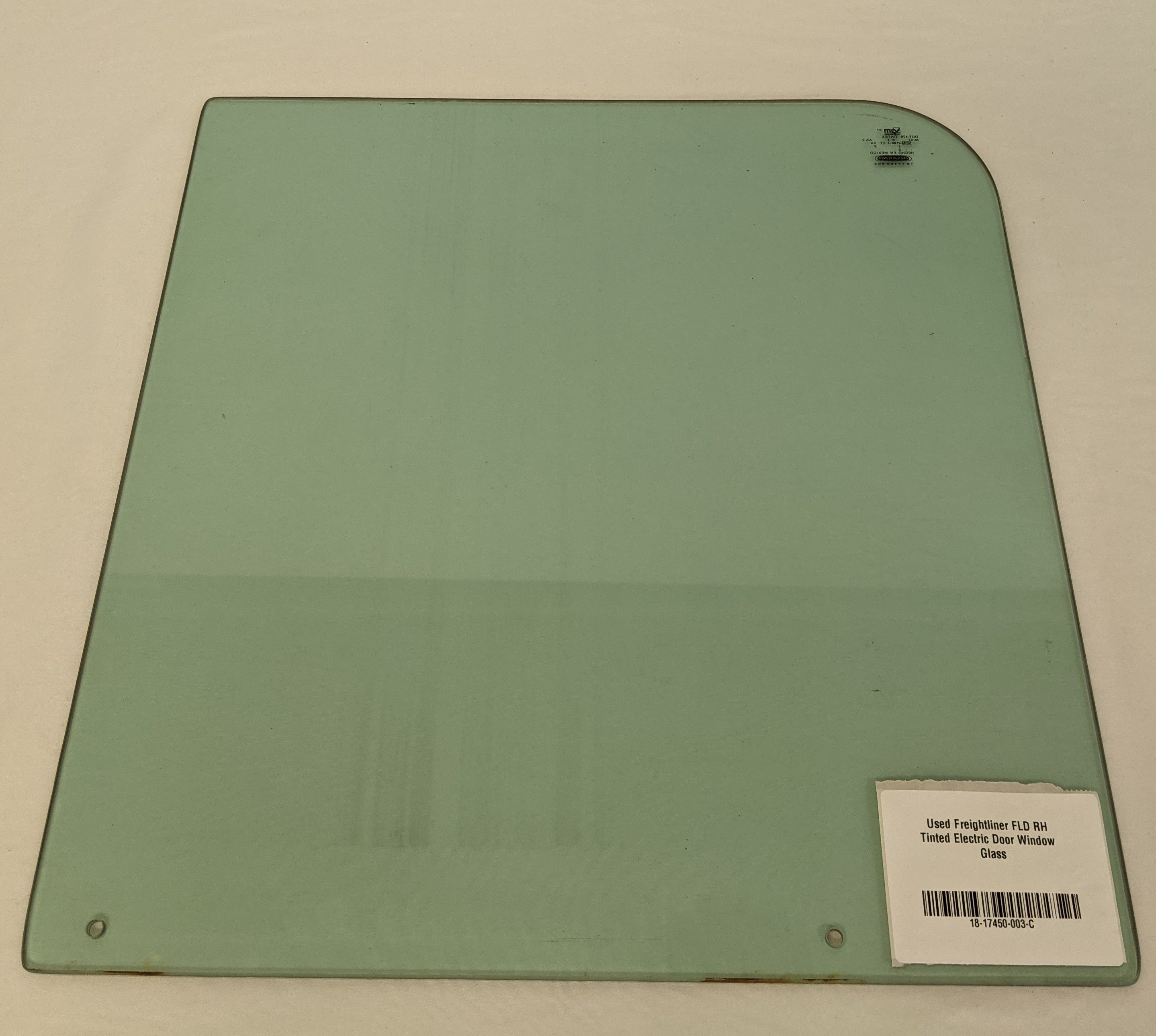 Used Freightliner FLD RH Tinted Electric Door Window Glass - P/N 18-17450-003 (10098510922044)