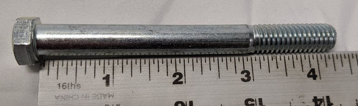 7/16"-14 x 4 1/4" Grade 5 Hex Bolts - Zinc Plated, Partly Threaded, Lot of 25