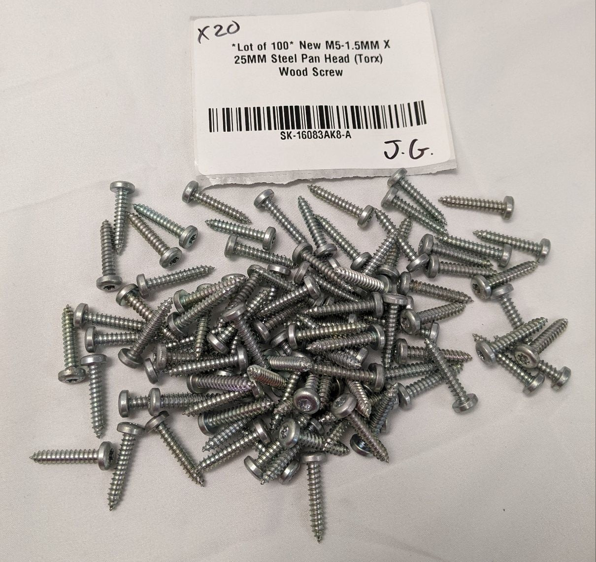 *Lot of 100* New M5-1.5MM X 25MM Steel Pan Head (Torx) Wood Screw