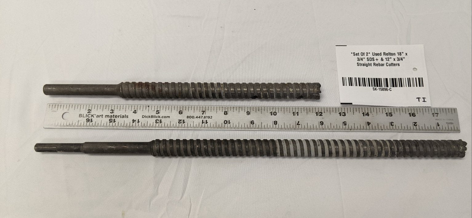 Relton Rebar Cutters | Set of 2 | 3/4" | 18" SDS+ & 12" Straight | Carbide Tip