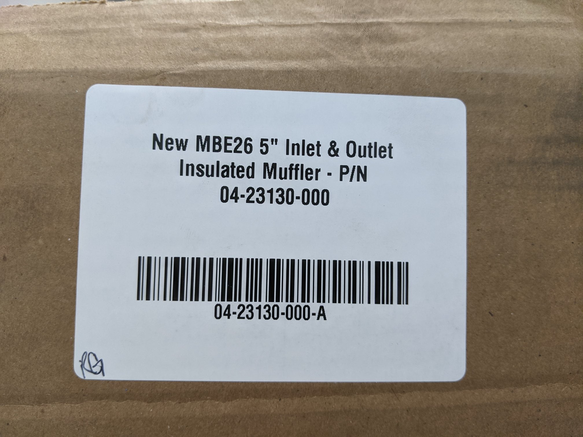 New MBE26 5" Inlet & Outlet Insulated Muffler - P/N 04-23130-000 (10118315704636)