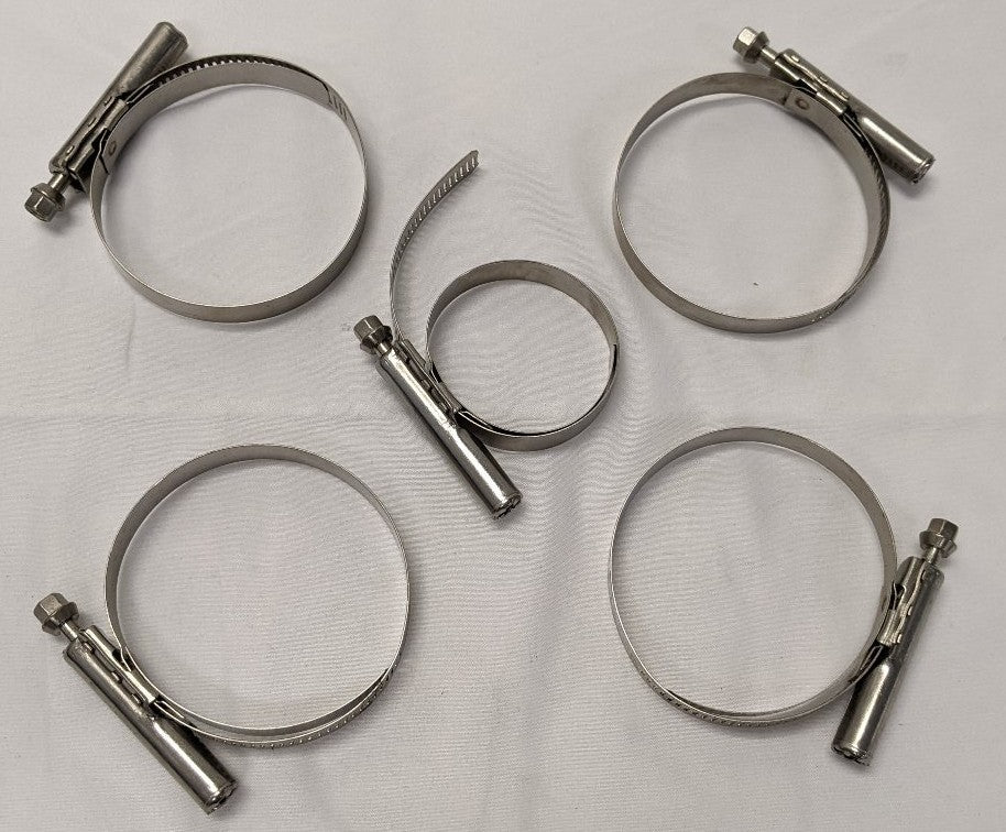 *Lot of 5* New 2-3/16 - 3-1/4" (56-82 MM) Stainless Steel Hose Clamps