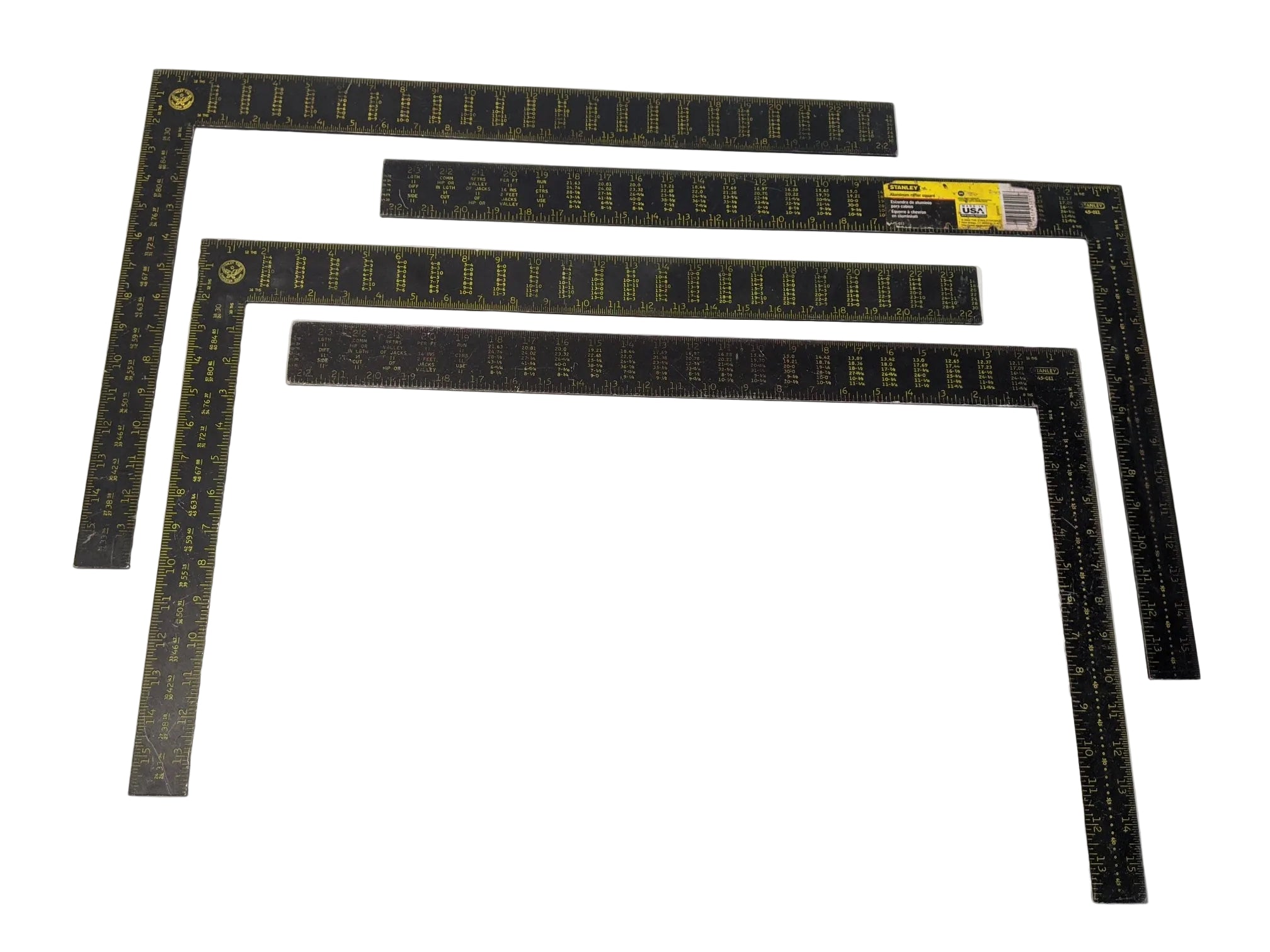 Stanley 24" Carpenter Square - Framing Square 45-011, Aluminum, Lot of 4 Used