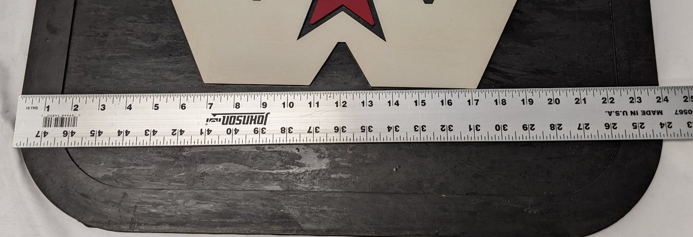 Western Star 24" LH Mitered Black Mud Flap Logo 22-69681-006