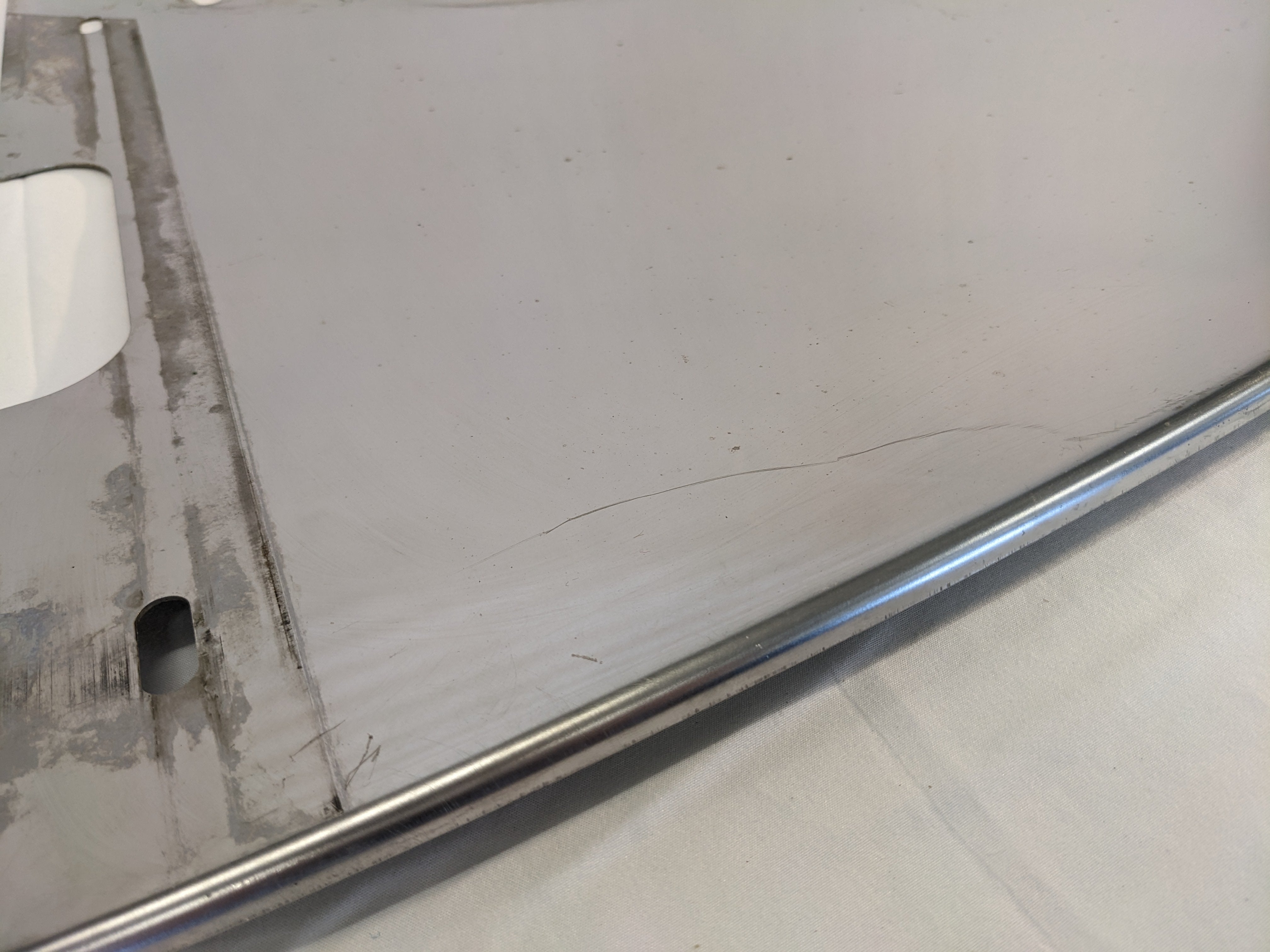 Damaged Freightliner Coronado RH Stainless Cowl Trim Panel - P/N 17-14966-001 (10089926623548)