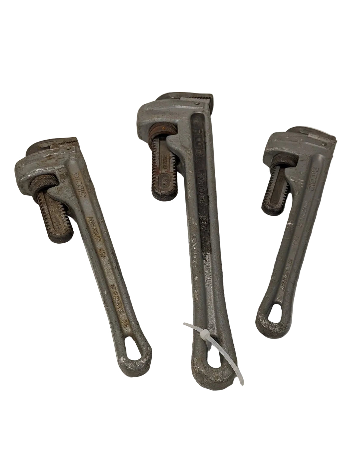 *Lot Of Three* Used Ridgid 12", 14", & 18" Aluminum Straight Pipe Wrenches