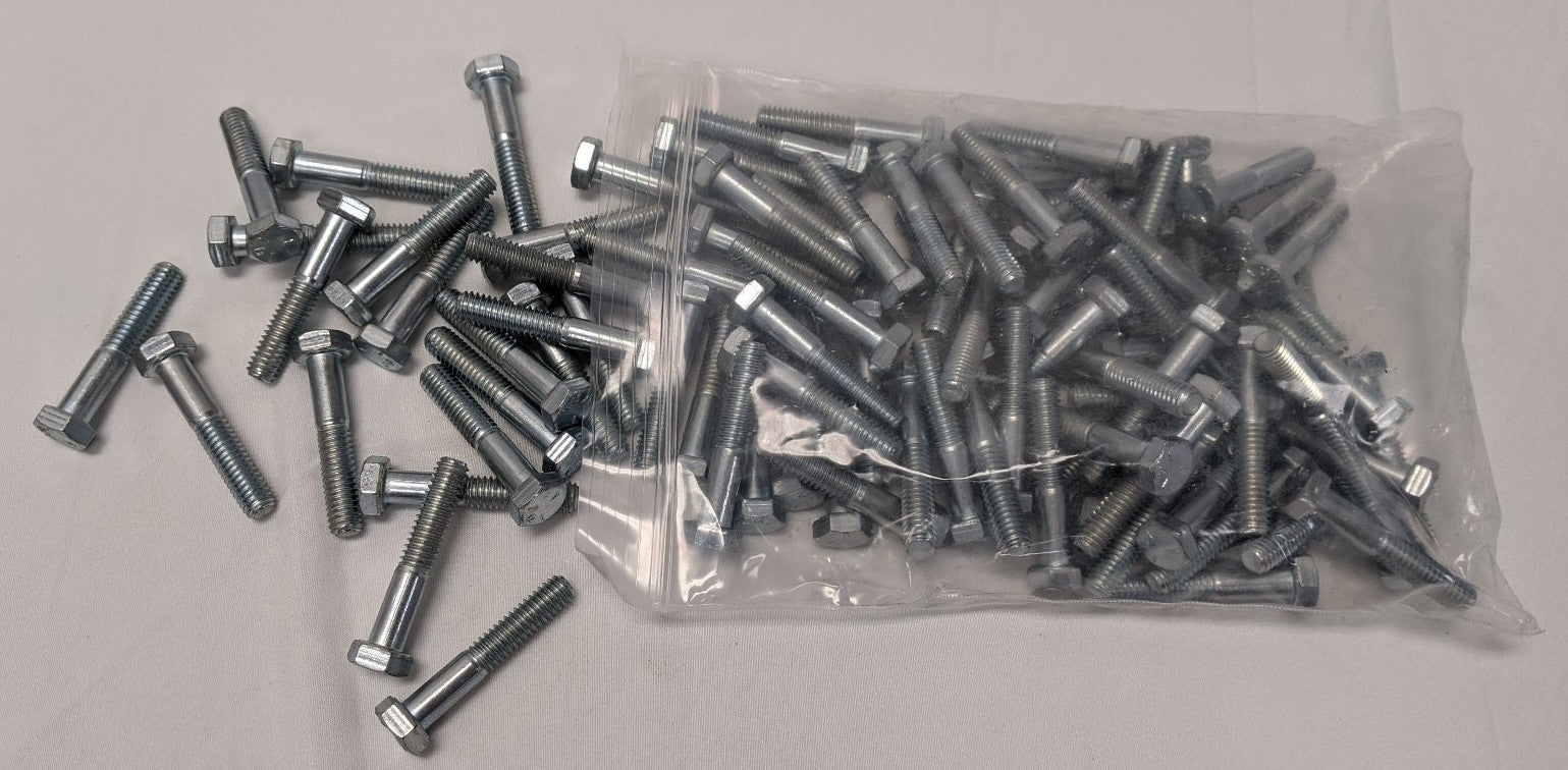5/16"-18 x 1 3/4" Grade 5 Hex Bolts - Zinc Plated, Partly Threaded, Lot of 100