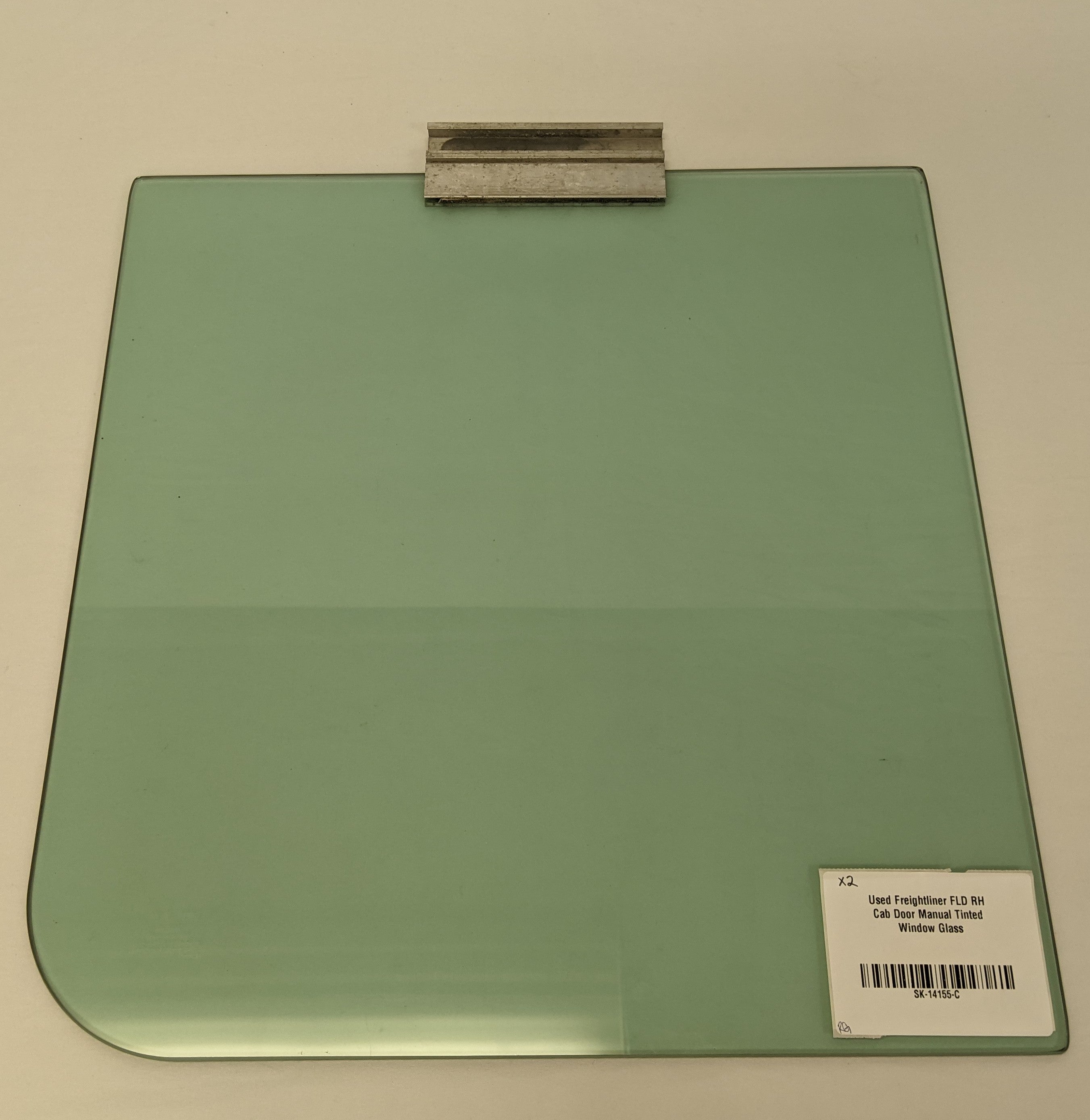 Used Freightliner FLD RH Cab Door Manual Tinted Window Glass - P/N 18-17450-001 (10098478907708)