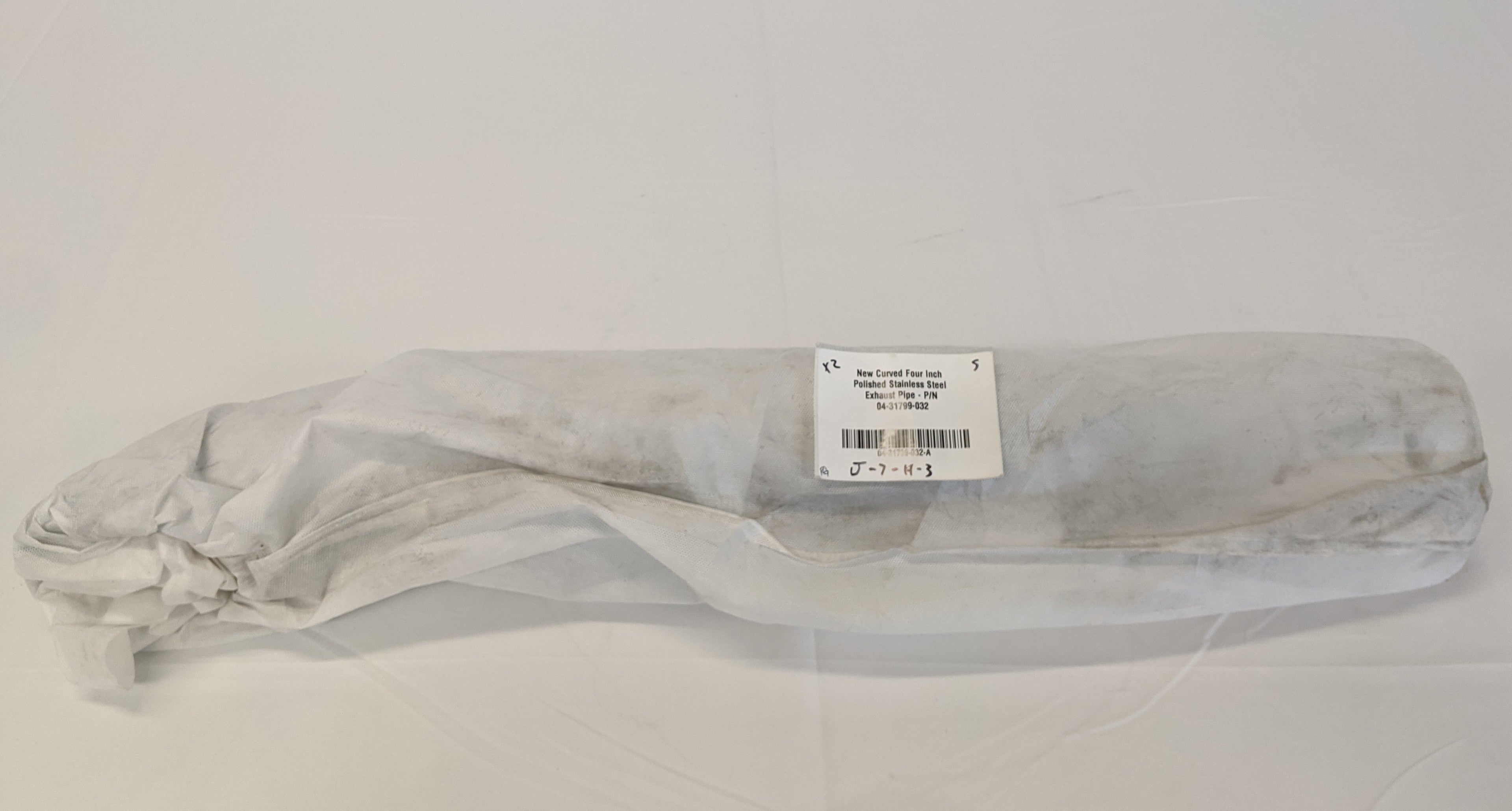 New Curved Four Inch Polished Stainless Steel Exhaust Pipe - P/N 04-31799-032 (10140170256700)
