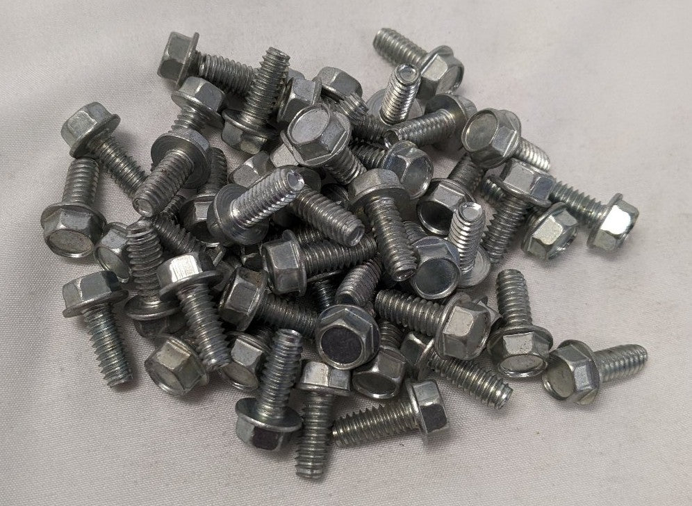 *Lot of 50* New 1/4"-20 x 5/8" Fully Threaded Steel Indented Hex Washer Bolts