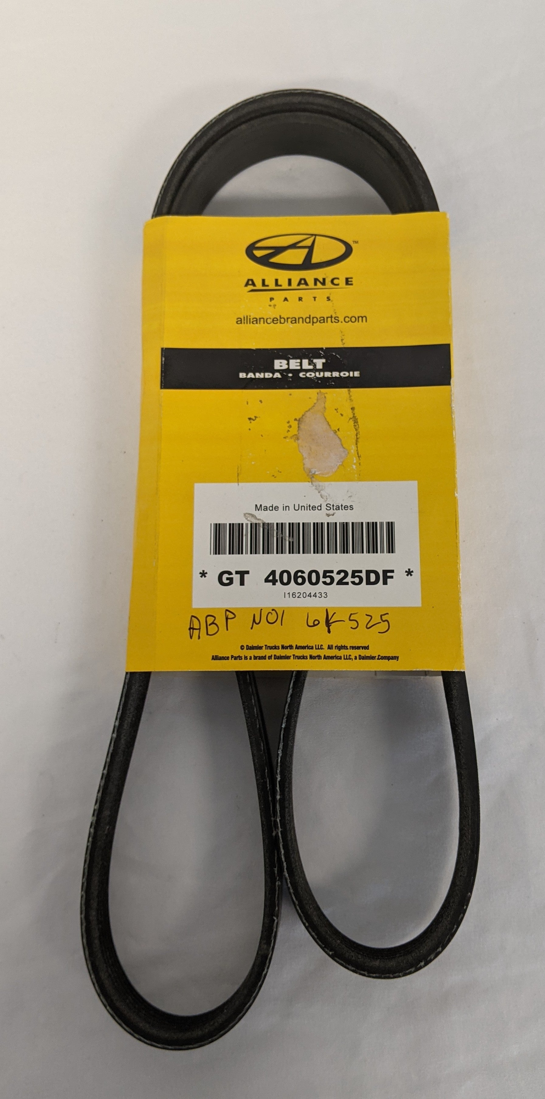 New Alliance 52 1/2" Long 6 Rib Serpentine Belt - P/N ABP N016K525 (9911854203196)