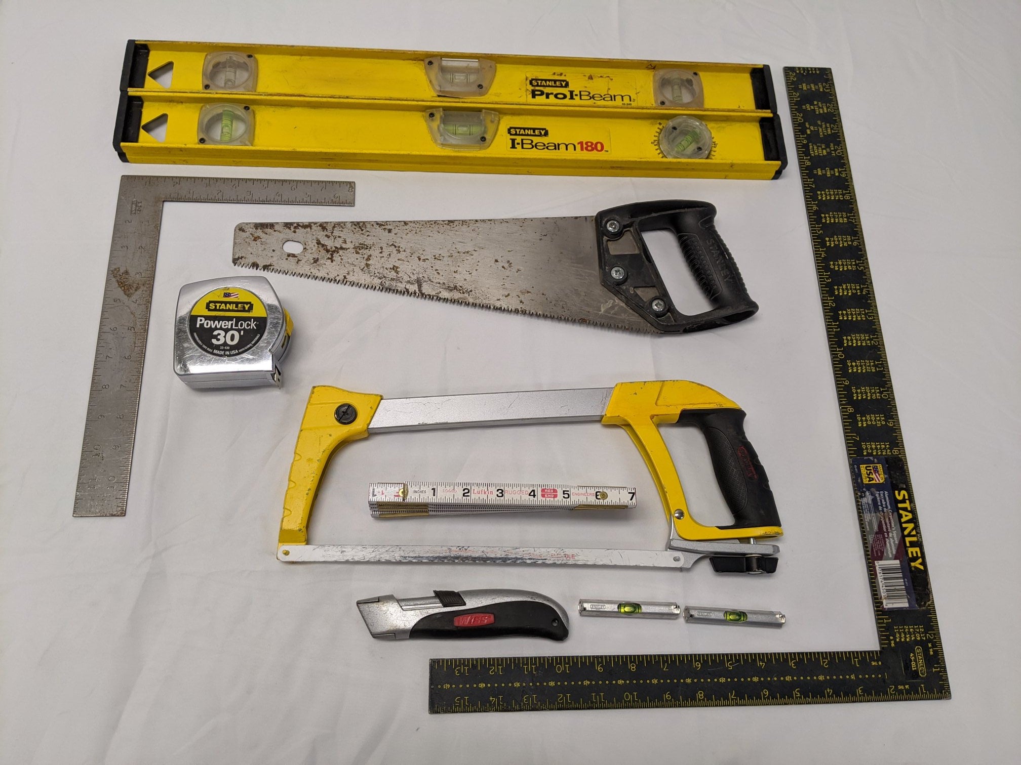 Stanley Construction Tool Set - 11 Piece Kit - Levels, Saws, Squares & Measuring Tools