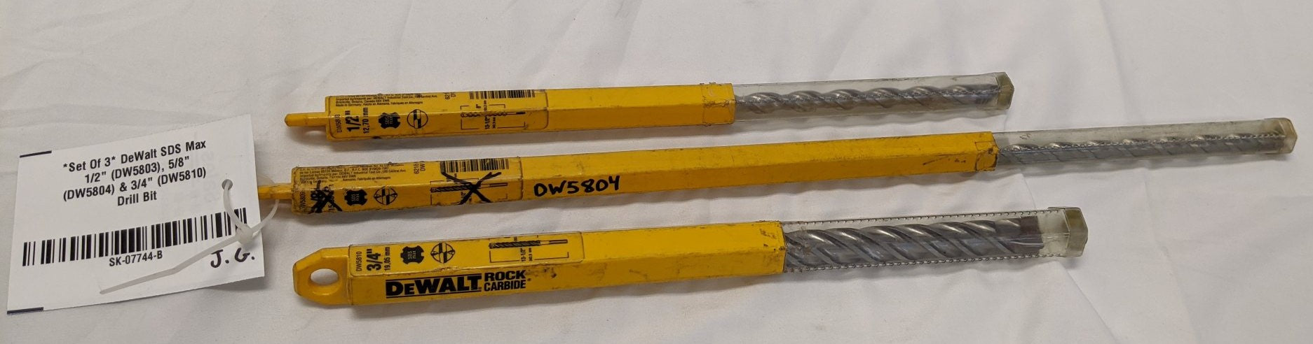 DeWalt SDS Max Drill Bit Set - 3pc - DW5803, DW5804, DW5810