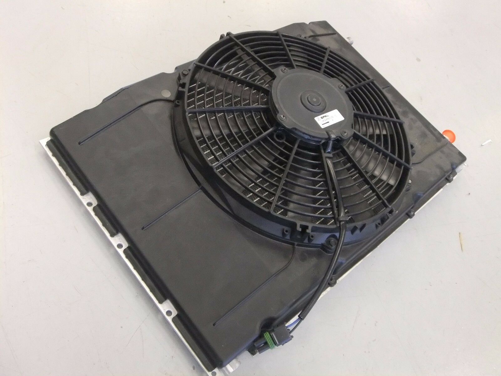 Damaged Evans AC Condenser with SPAL 12V Fan--P/N  22-62285-000, VA10-AP50/C 25S (3965134110806)