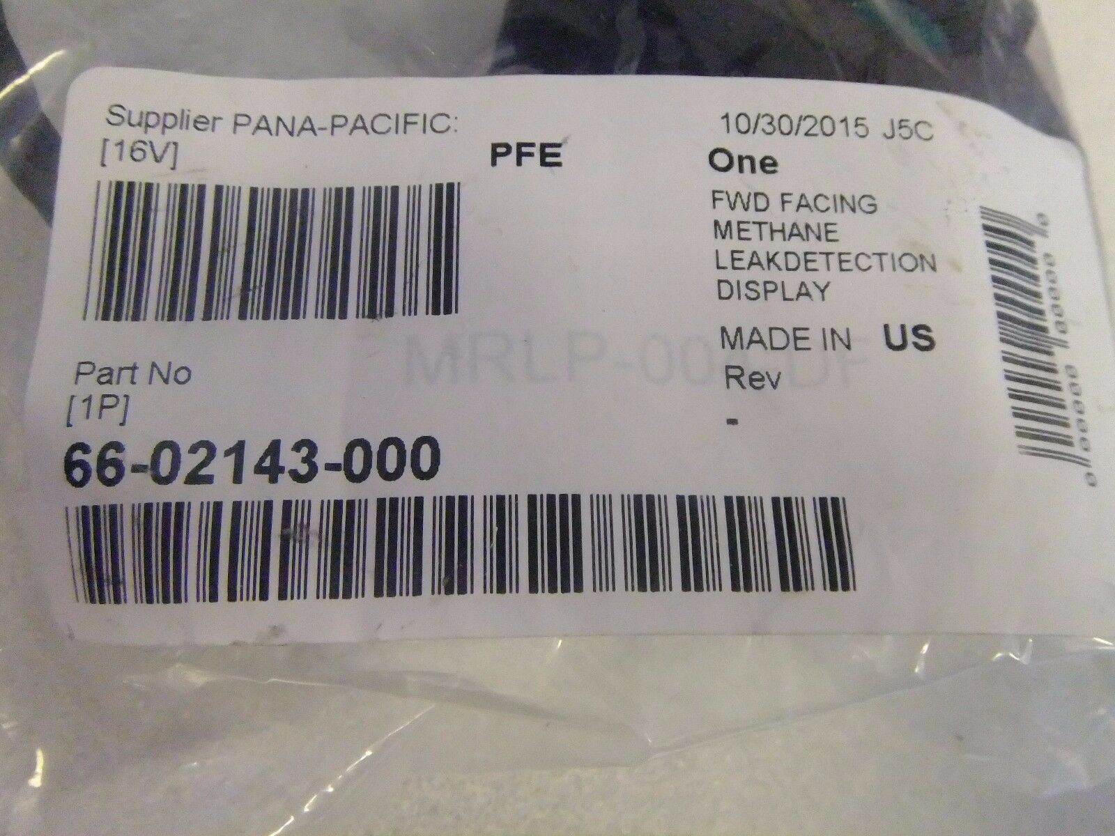 Pana Pacific Forward Facing Methane Leak Detection Display - P/N  66-02143-000 (3939659186262)