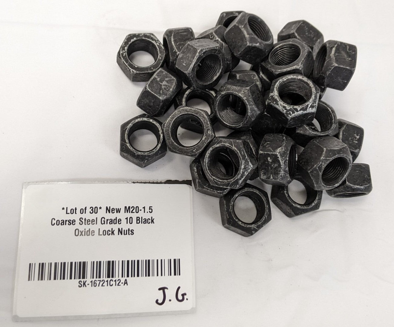 *Lot of 30* New M20-1.5 Coarse Steel Grade 10 Black Oxide Lock Nuts