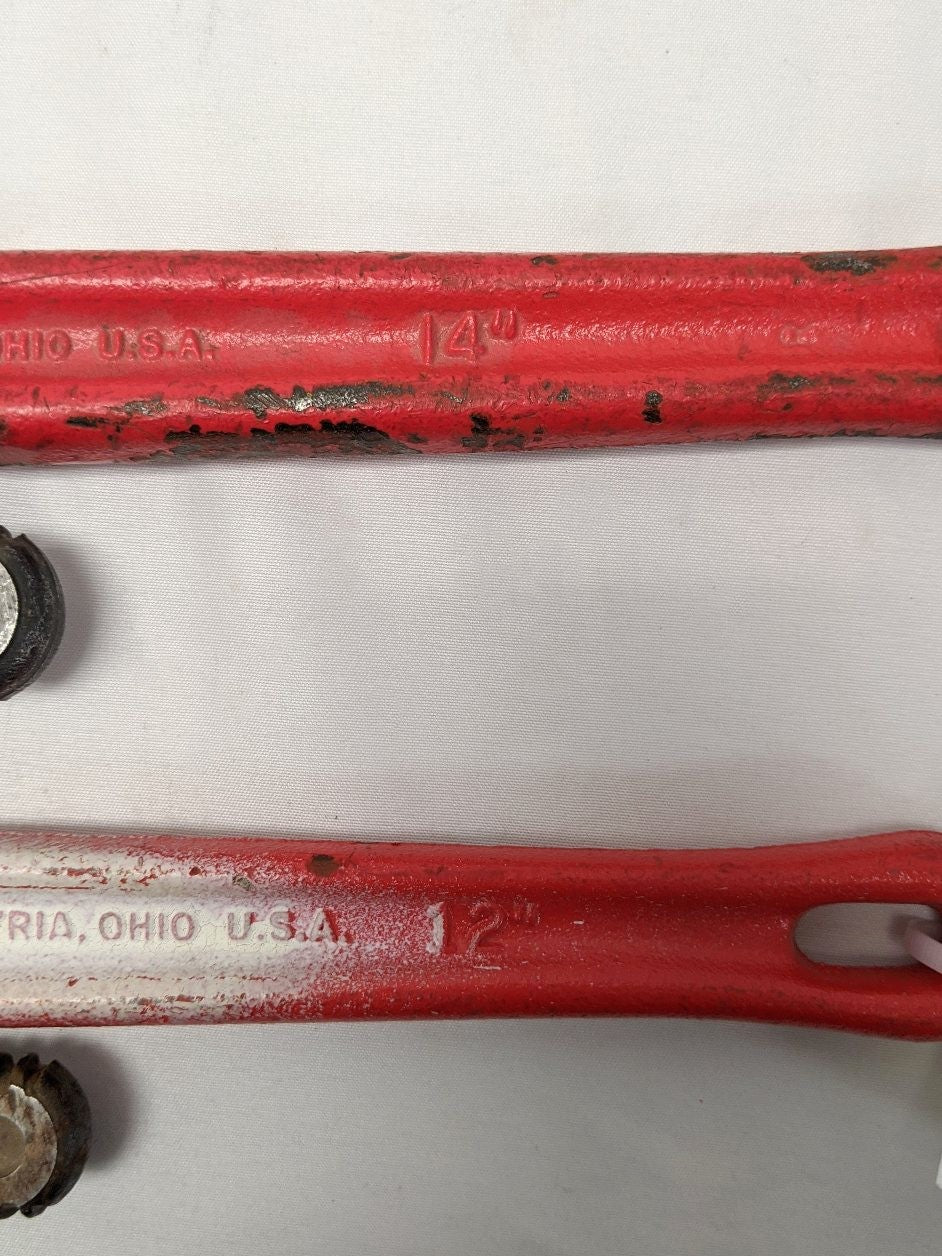 *Lot Of 2* Used Ridgid 12", 14" Steel Straight Pipe Wrenches