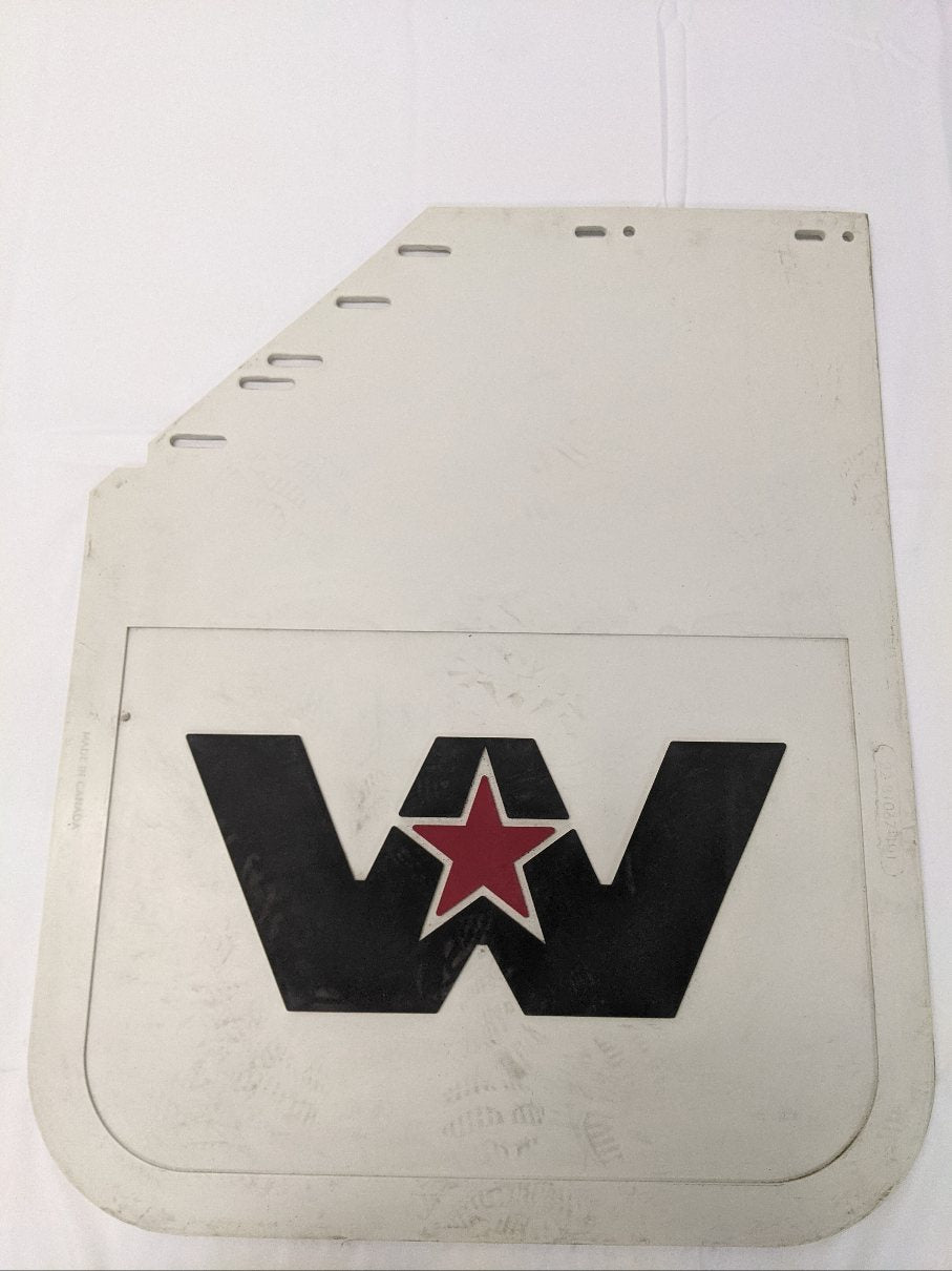 Western Star LH White 30" Mitered Mud Flap | 22-81067-101
