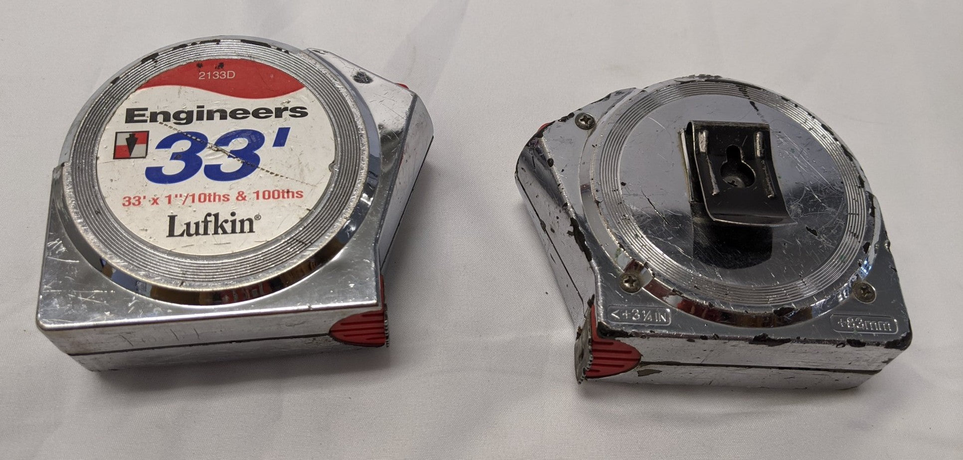 Lufkin Engineers Tape Measure 33 FT Lot of 2 - 10ths 100ths Scale 2133D