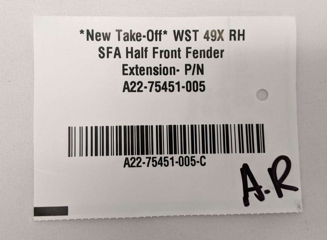 Western Star 49X SFA RH Fender Extension | A22-75451-005