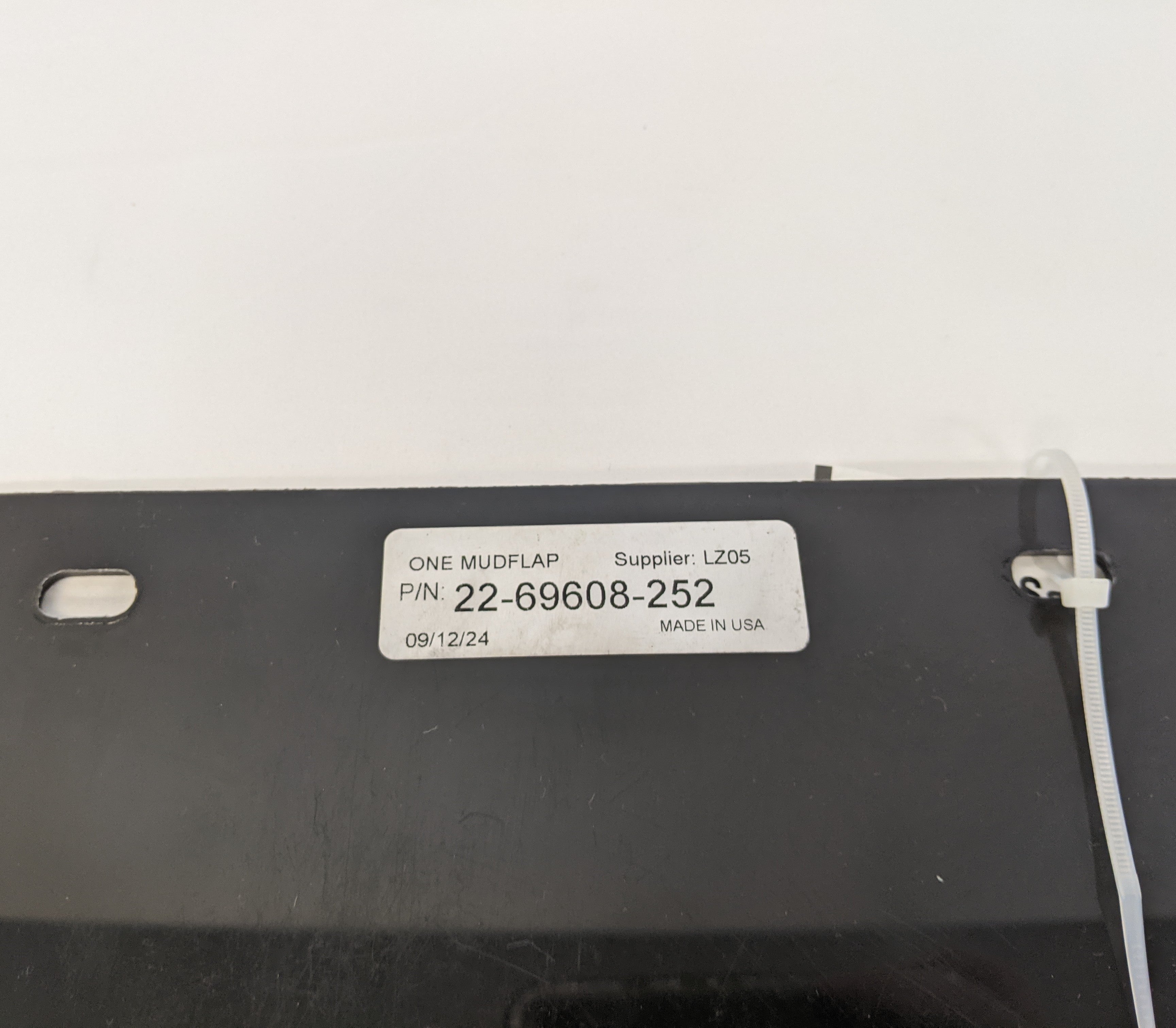 Freightliner LH Rear Black Plastic Mud Flap w/ Logo - P/N 22-69608-252