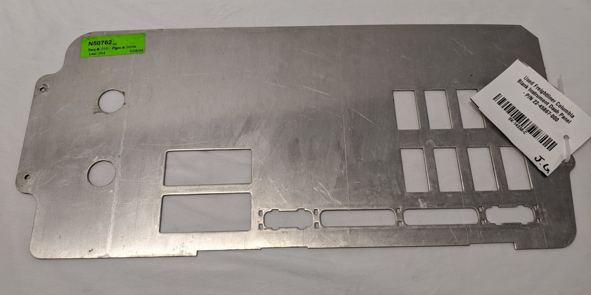 Used Freightliner Columbia Blank Instrument Dash Panel - P/N 22-45867-000