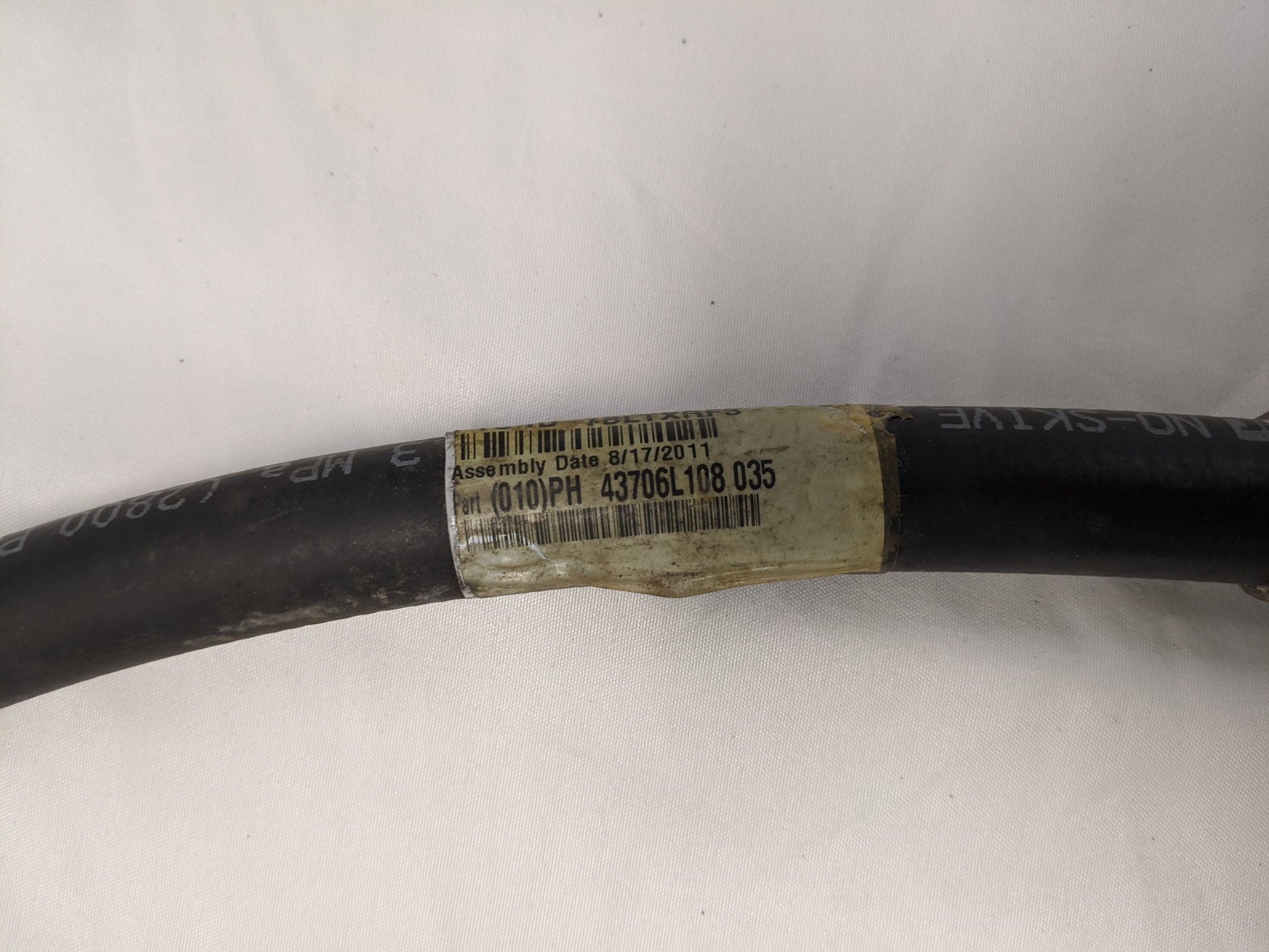 Used Parker Steering Pressure Line Hose - P/N PH43706L108035