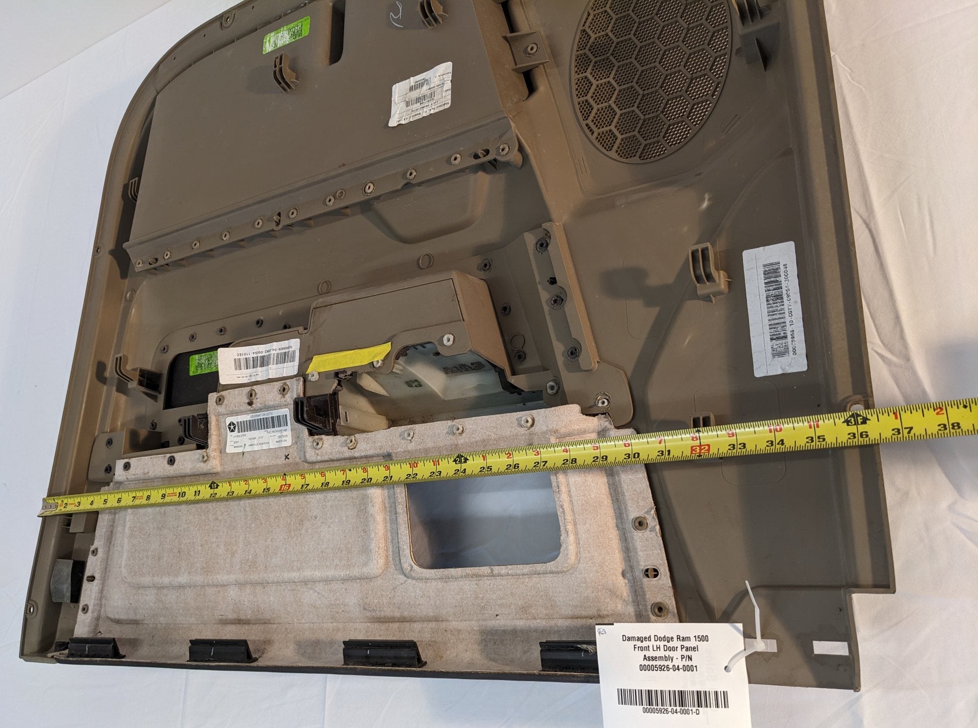 Damaged Dodge Ram 1500 Front LH Door Panel Assembly - P/N 00005926-04-0001 (10090302112060)