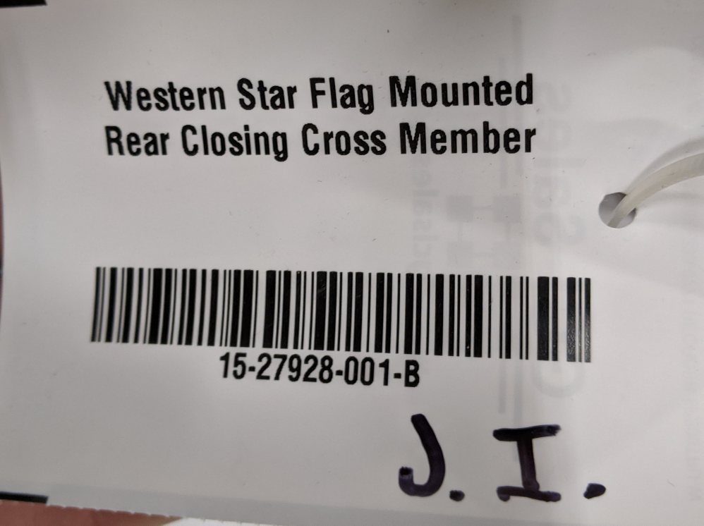 Western Star Flag Mounted Rear Closing Cross Member - P/N 15-27928-001 (9912016077116)