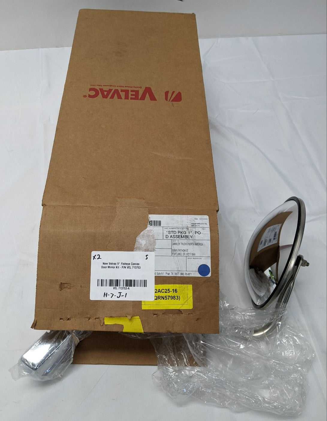 Velvac 9" Fisheye Convex Door Mirror Kit VEL 713753