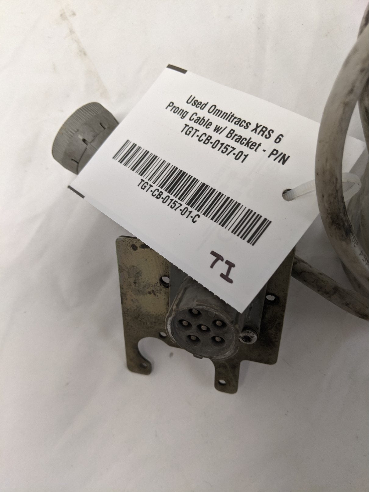 Used Omnitracs XRS 6 Prong Cable w/ Bracket - P/N TGT-CB-0157-01