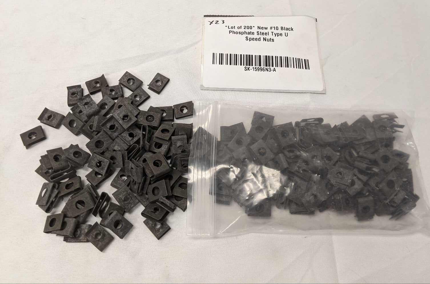 #10 Black Phosphate Steel Type U Speed Nuts - Lot of 200 - Quick Install Clip Fasteners