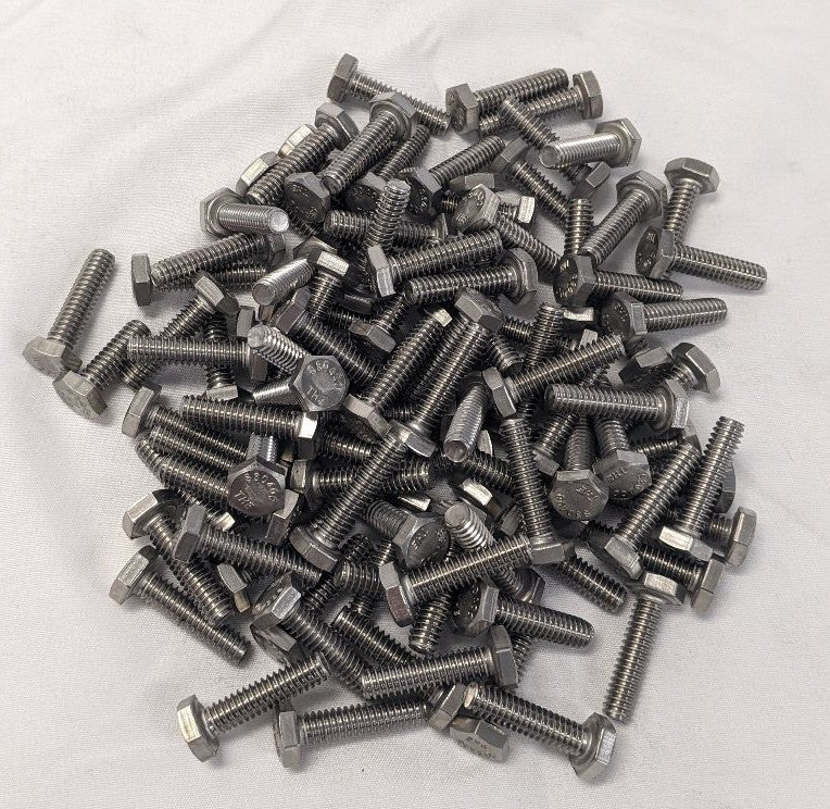 *Lot of 100* New 1/4"-20 x 1" Fully Threaded Coarse Stainless Steel Hex Bolts