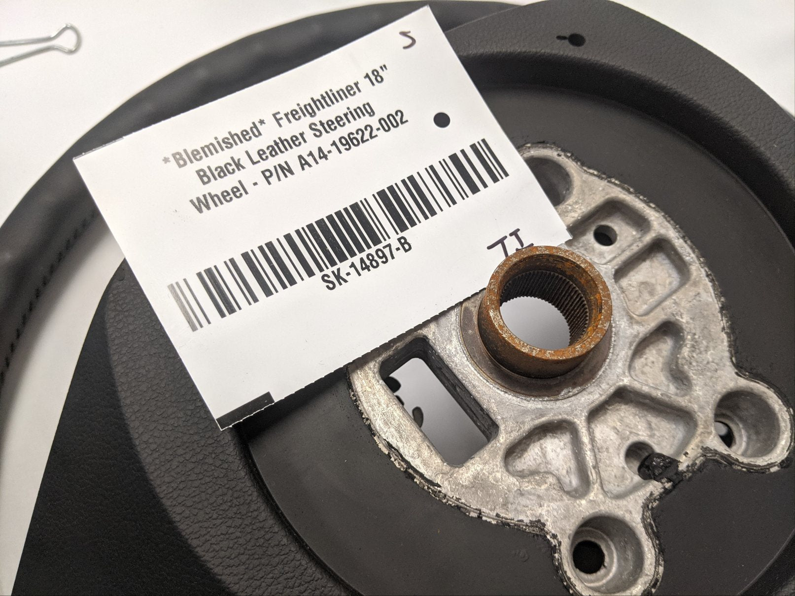 *Blemished* Freightliner 18" Black Leather Steering Wheel - P/N  A14-19622-002