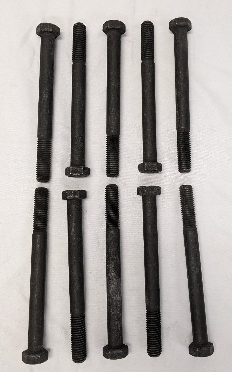 Lot/10 5/8"-11x6-3/4" Grade 8 Black Oxide Hex Bolts